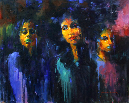 Paul Hooker nz portrai artist, colour from darkness, oil on canvas